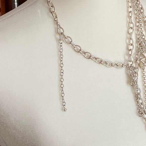 Silver Boho 4 Strand Large Charm Necklace - Picture 9 of 9